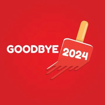 Vector goodbye 2024 hello 2025 year vector concept illustration with melt ice Ilustração Stock