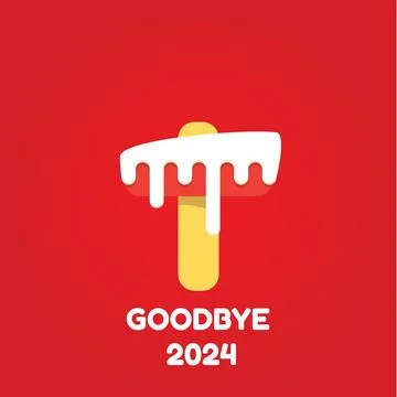 Vector goodbye 2024 hello 2025 year vector concept illustration with melt ice Ilustração Stock