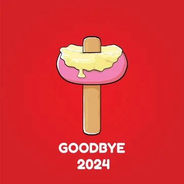 Vector goodbye 2024 hello 2025 year vector concept illustration with melt ice Stock Illustration