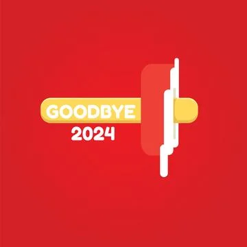 Vector goodbye 2024 hello 2025 year vector concept illustration with melt ice Ilustração Stock