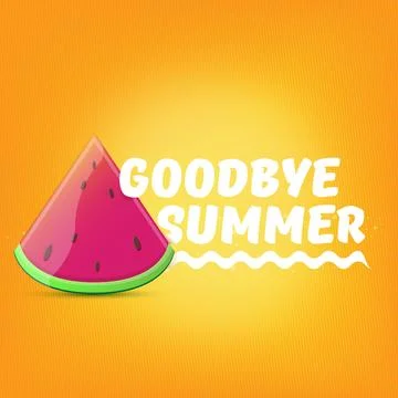 Vector GOODBYE Summer Beach Party Flyer Design template with watermelon slice Stock Illustration