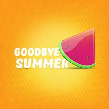 Vector GOODBYE Summer Beach Party Flyer Design template with watermelon slice Stock Illustration