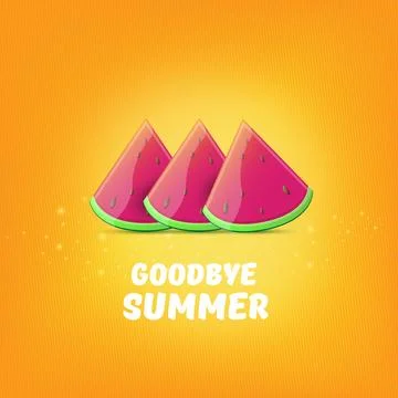 Vector GOODBYE Summer Beach Party Flyer Design template with watermelon slice Stock Illustration