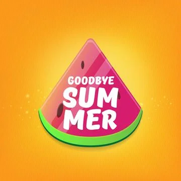 Vector GOODBYE Summer Beach Party Flyer Design template with watermelon slice Stock Illustration