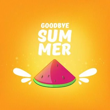Vector GOODBYE Summer Beach Party Flyer Design template with watermelon slice Stock Illustration