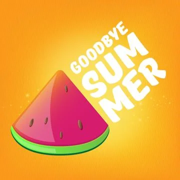 Vector GOODBYE Summer Beach Party Flyer Design template with watermelon slice Stock Illustration
