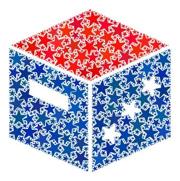 Vector Goods Parcel Composition of Stars in American Democratic Colors Stock Illustration