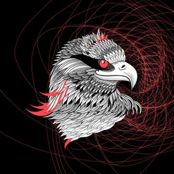 Vector gorgeous graphic portrait of an eagle Stock Illustration