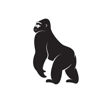 Vector of gorilla monkey design on white background. Easy editable layered ve Stock Illustration
