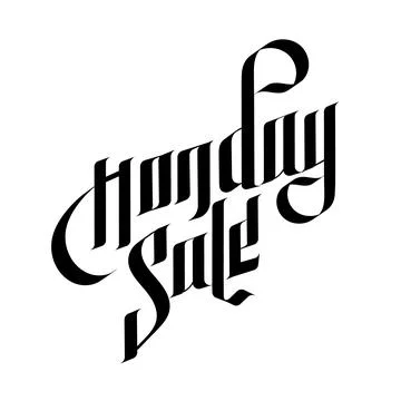 Vector gothic calligraphy. Medieval hand composition, lettering Stock Illustration