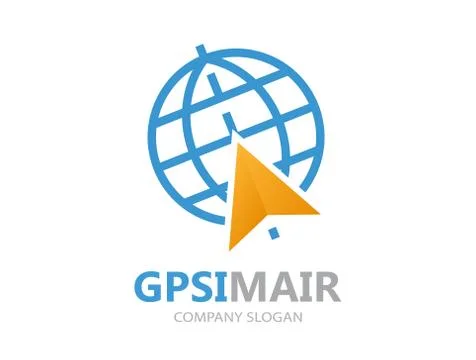 Vector gps logo. Point on map symbol Illustrazione stock