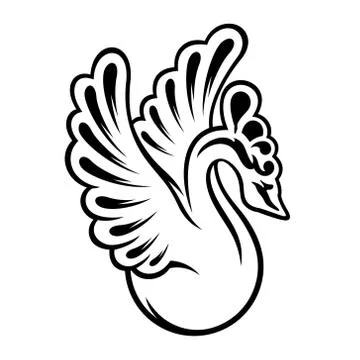 Vector graceful swan Stock Illustration