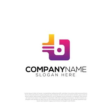 Vector gradient B letter logo Stock Illustration