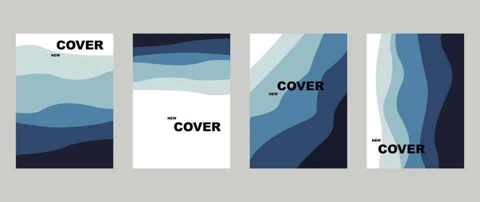 Vector gradient background. Cover template in minimalist blue style with co.. Illustrazione stock