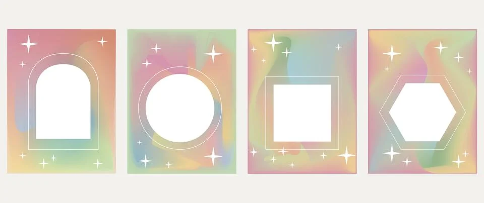Vector gradient background. Minimalist posters, cover photo frames with Stock Illustration