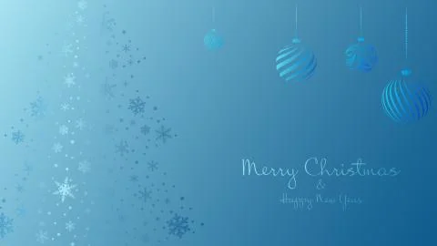 Vector gradient background with snowflakes and Christmas tree. Stock Illustration