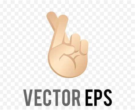Vector gradient beige fingers crossed icon, gesture indicating luck Stock Illustration