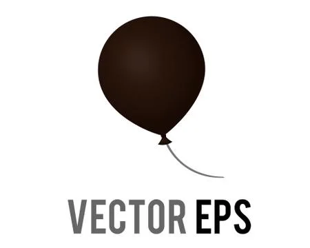 Vector gradient black air balloon on string icon, congratulations, celebrate  Stock Illustration