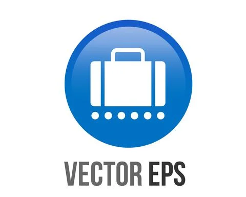 Vector gradient blue baggage claim button square icon Stock Illustration