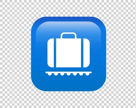 Vector gradient blue baggage claim button square icon Stock Illustration