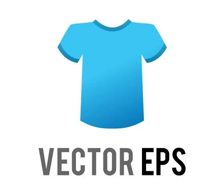 Vector gradient blue blank unisex tee icon Stock Illustration