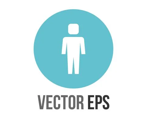 Vector gradient blue man restroom circle icon button with iconography of man Stock Illustration
