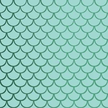Vector gradient blue mermaid fish scale seamless pattern background. Stock Illustration