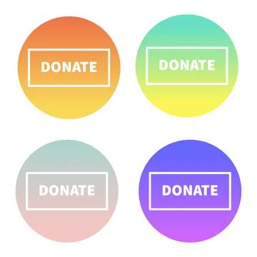 Vector gradient donate concept button in flat style Illustrazione stock