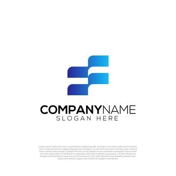 Vector gradient F letter logo template Stock Illustration