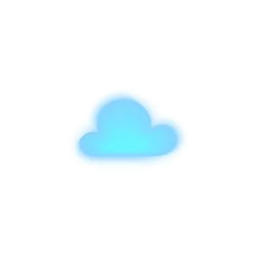 Vector gradient illustration of blue cloud in Y2K style. Blurred geometric shape Stock Illustration