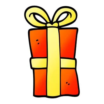 Vector gradient illustration cartoon christmas present Ilustración de archivo