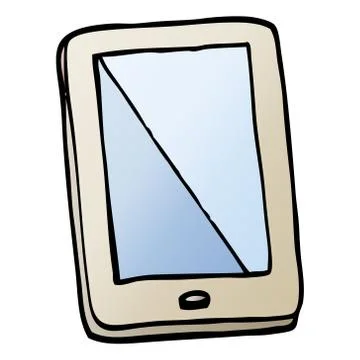 Vector gradient illustration cartoon computer tablet Ilustración de archivo