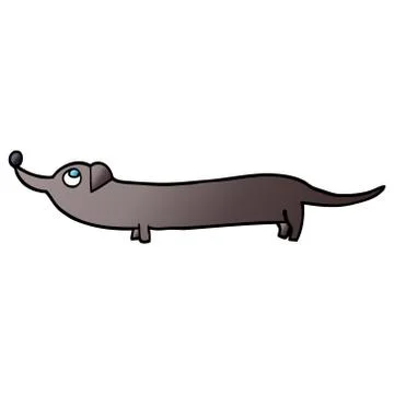 Vector gradient illustration cartoon dachshund Ilustración de archivo