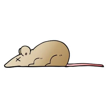 Vector gradient illustration cartoon dead rat Illustrazione stock
