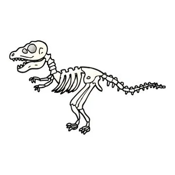 Vector gradient illustration cartoon dinosaur bones Ilustración de archivo