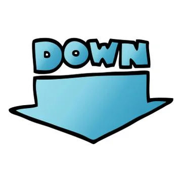 Vector gradient illustration cartoon down arrow Ilustración de archivo