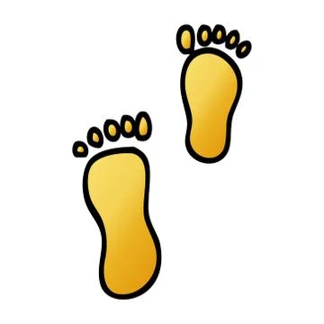 Vector gradient illustration cartoon foot prints Ilustración de archivo