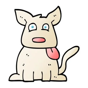 Vector gradient illustration cartoon happy dog Ilustración de archivo