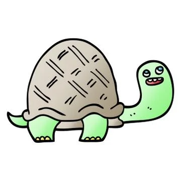 Vector gradient illustration cartoon happy turtle 스톡 일러스트