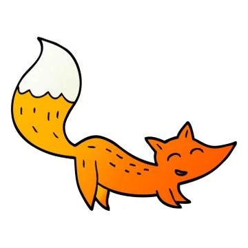 Vector gradient illustration cartoon happy fox Ilustración de archivo