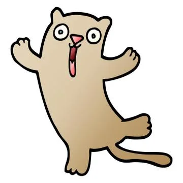 Vector gradient illustration cartoon happy cat Ilustración de archivo
