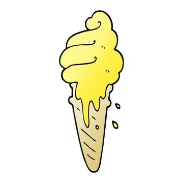 Vector gradient illustration cartoon ice cream cone 스톡 일러스트