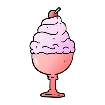 Vector gradient illustration cartoon ice cream 스톡 일러스트