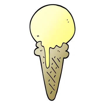 Vector gradient illustration cartoon ice cream cone 스톡 일러스트