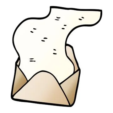 Vector gradient illustration cartoon long letter Ilustración de archivo