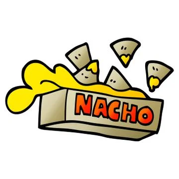 Vector gradient illustration cartoon nacho box Ilustración de archivo