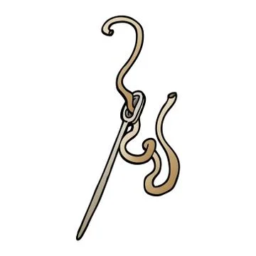 Vector gradient illustration cartoon needle and thread イラスト素材