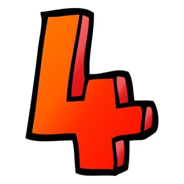 Vector gradient illustration cartoon number four Ilustración de archivo