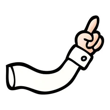 Vector gradient illustration cartoon pointing arm Ilustración de archivo