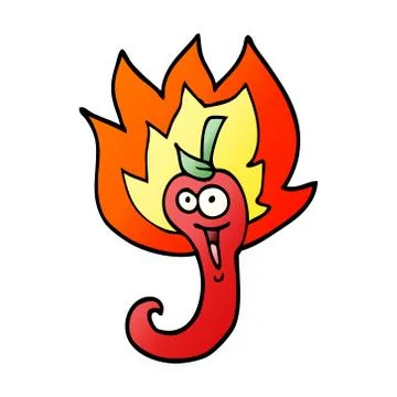Vector gradient illustration cartoon red hot chili Ilustración de archivo